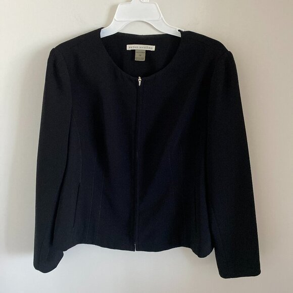 PETER NYGUARD WOMEN'S LONG SLEEVE CROPPED JACKET WITH FULL ZIPPER POCKETS SZ 14P - Picture 2 of 5